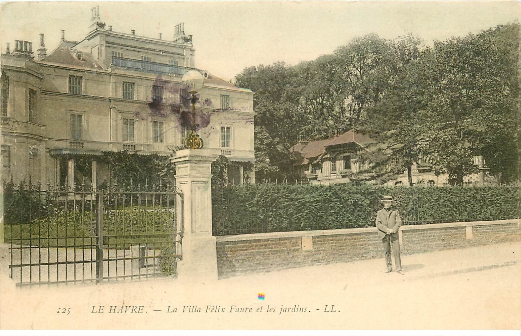 carte postale ancienne 76 ROUEN. Villa Félix Faure et Jardins 1903