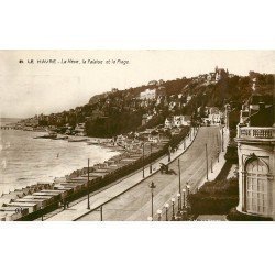 carte postale ancienne 76 ROUEN. La Hève et Falaise 1935. Carte émaillographie