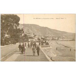 carte postale ancienne 06 MENTON. La Promenade du Midi