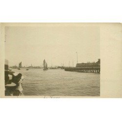 carte postale ancienne 76 ROUEN. Carte prototype pour carte postale. Bateaux de Pêche