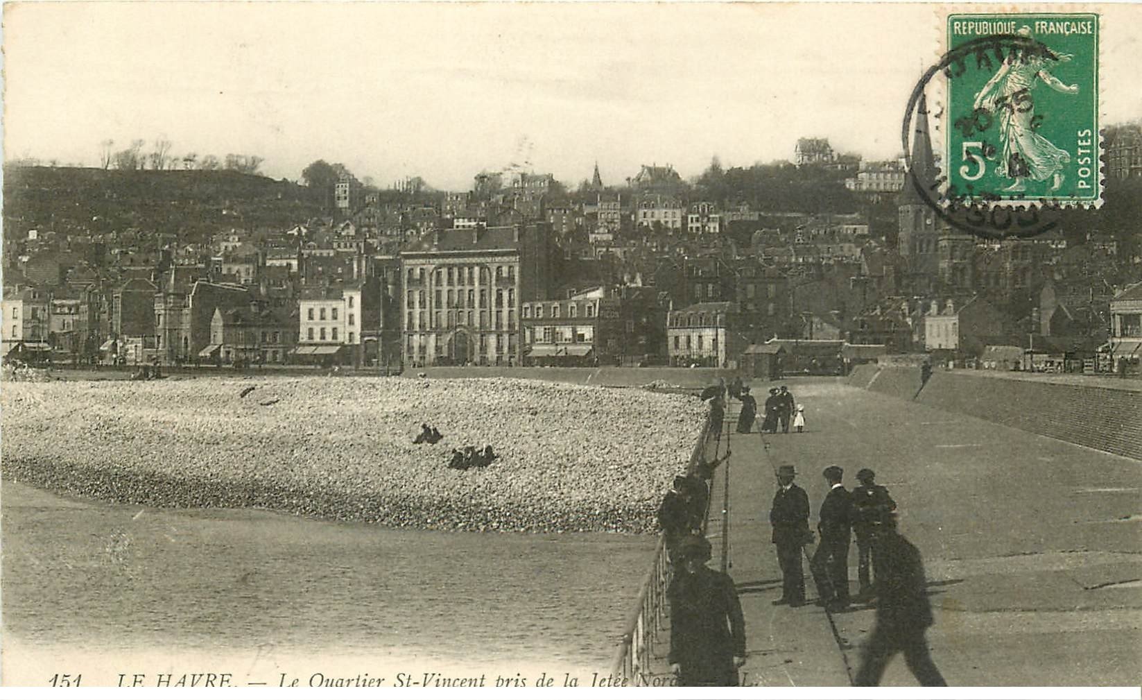 carte postale ancienne 76 ROUEN. Quartier Saint-Vincent 1914