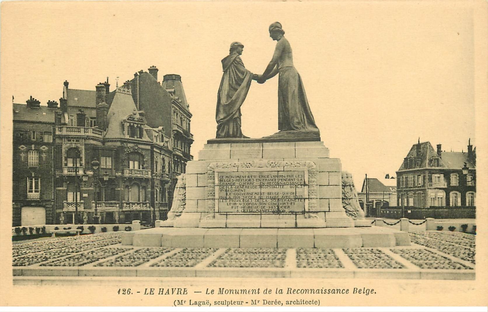carte postale ancienne 76 ROUEN. Monument Reconnaissance Belge