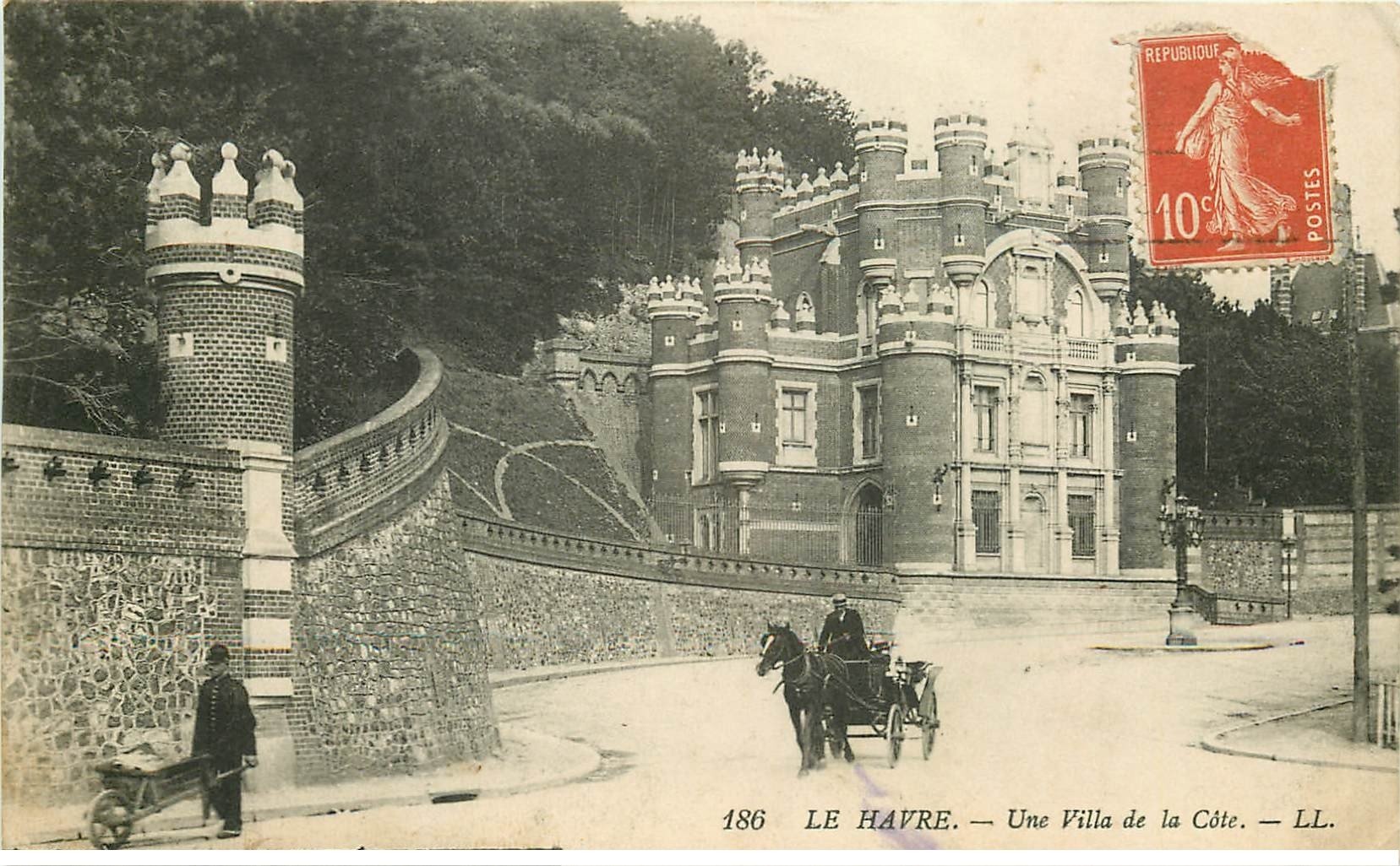 carte postale ancienne 76 ROUEN. Villa sur la Côte 1914
