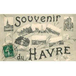 carte postale ancienne 76 ROUEN. Multivues 1907