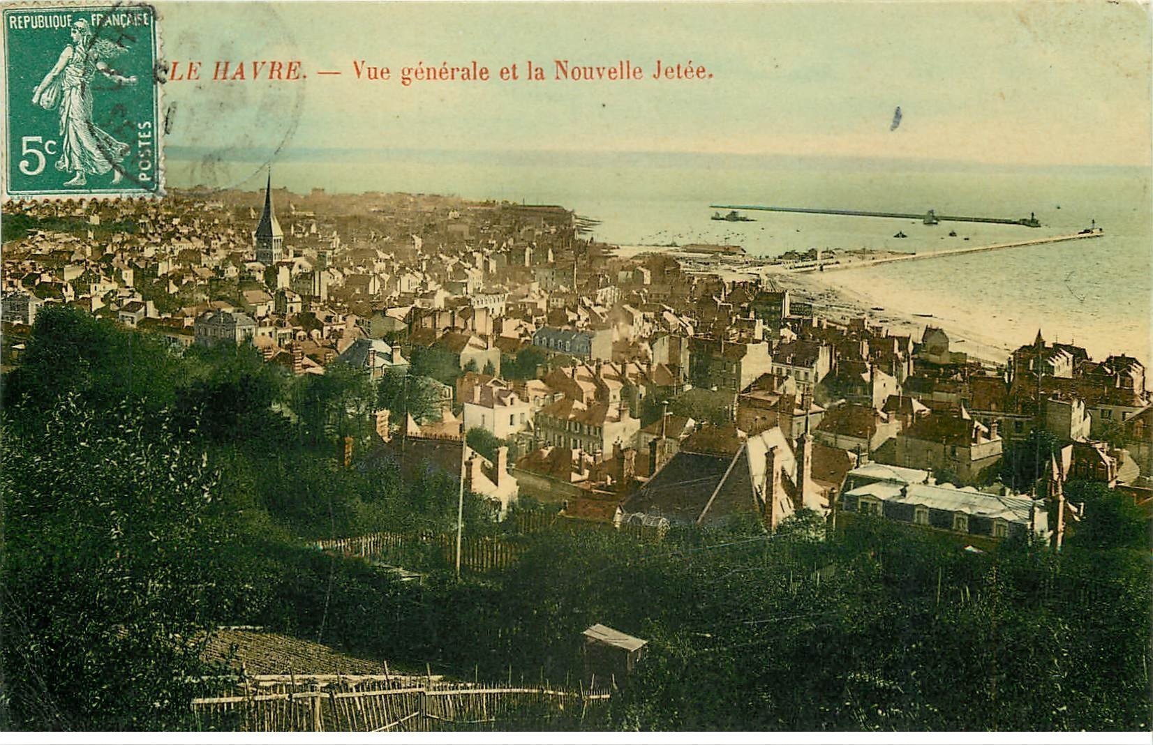 carte postale ancienne 76 ROUEN. Nouvelle Jetée 1911