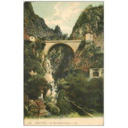 carte postale ancienne 06 MENTON. Le Pont Saint-Louis 466 en couleur
