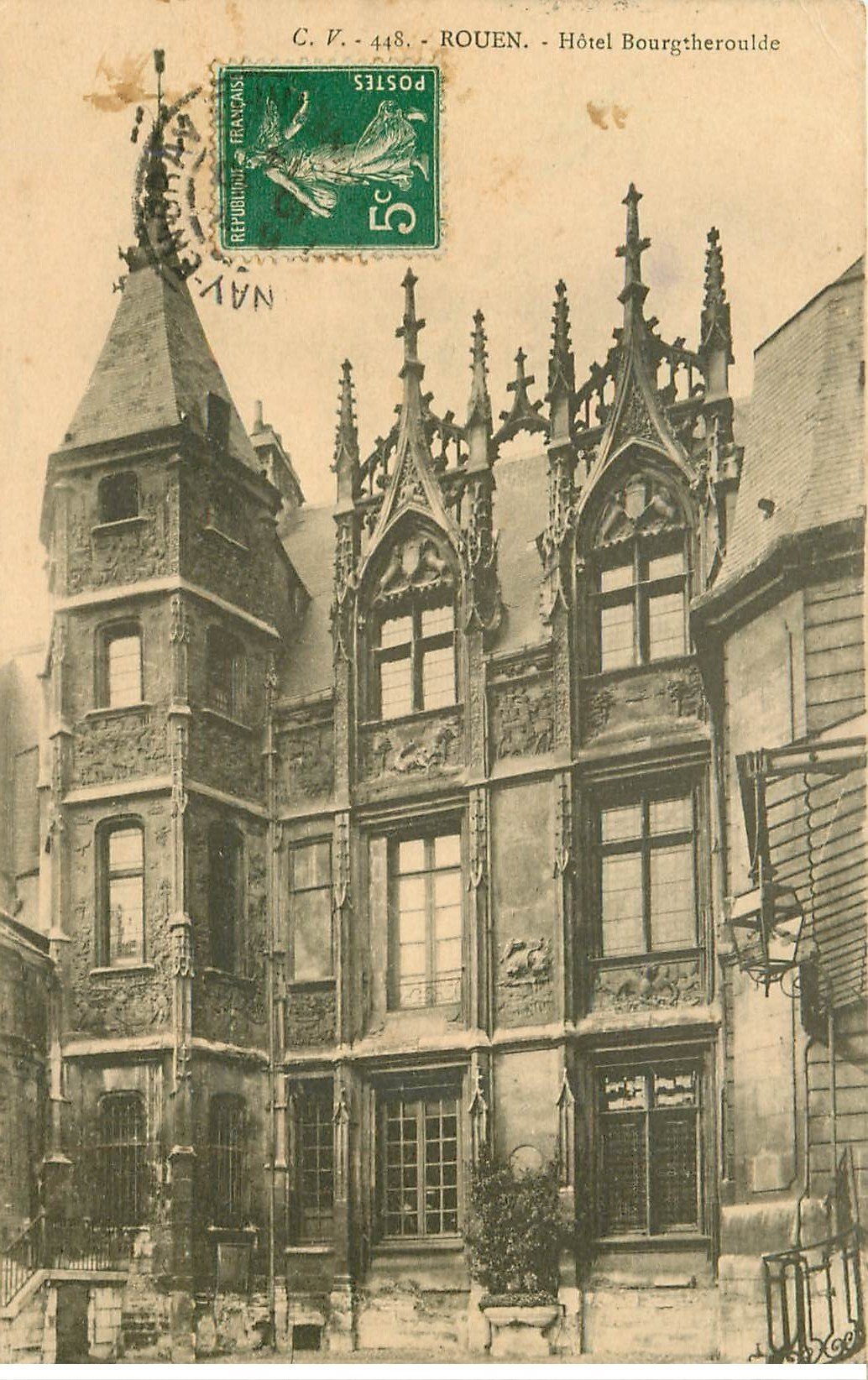 carte postale ancienne 76 ROUEN. Promotion : Hôtel Bourgthéroulde 1914