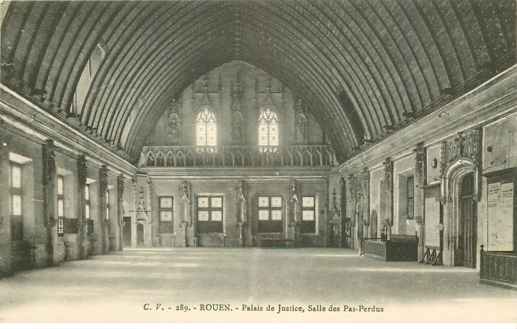 carte postale ancienne 76 ROUEN. Promotion : Palais de Justice Salle Pas Perdus