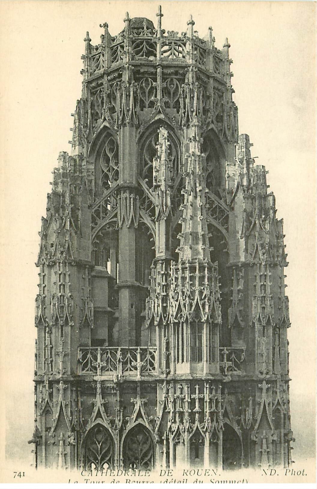 carte postale ancienne 76 ROUEN. Promotion : Cathédrale Tour détail