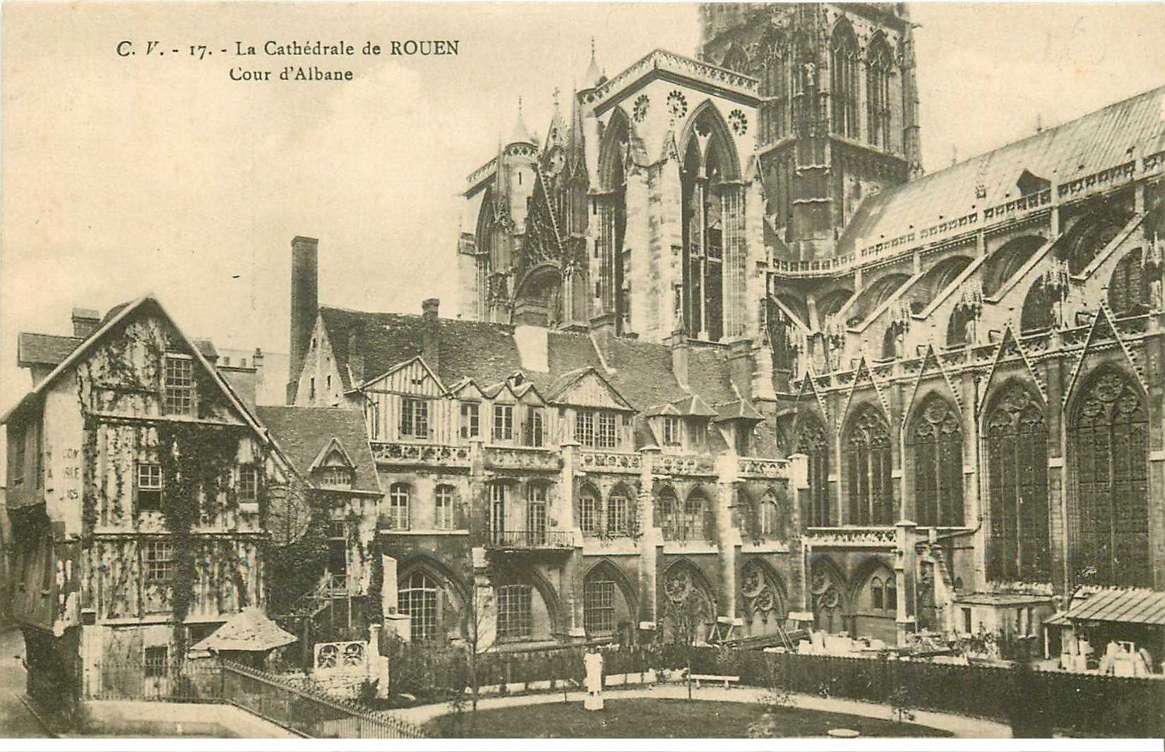 carte postale ancienne 76 ROUEN. Promotion : Cathédrale Cour Albane