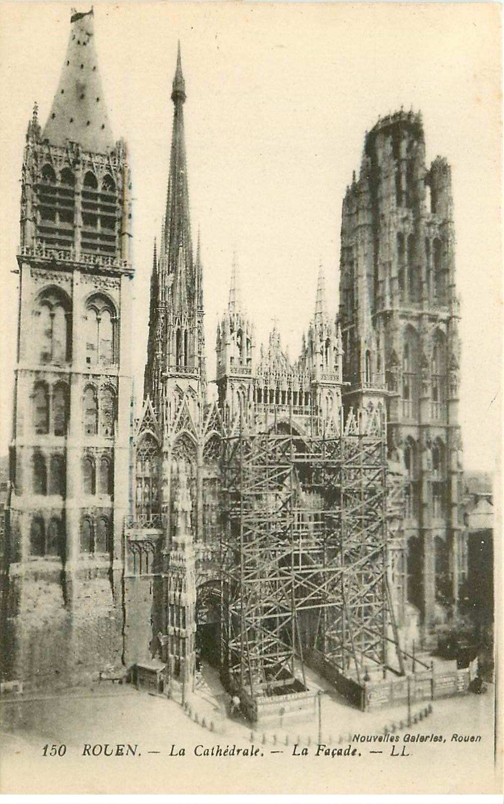 carte postale ancienne 76 ROUEN. Promotion : Cathédrale en rénovation