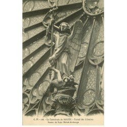 carte postale ancienne 76 ROUEN. Promotion : Cathédrale Portail Libraires