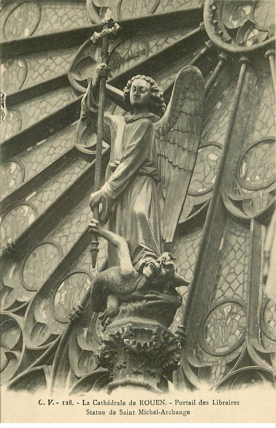 carte postale ancienne 76 ROUEN. Promotion : Cathédrale Portail Libraires