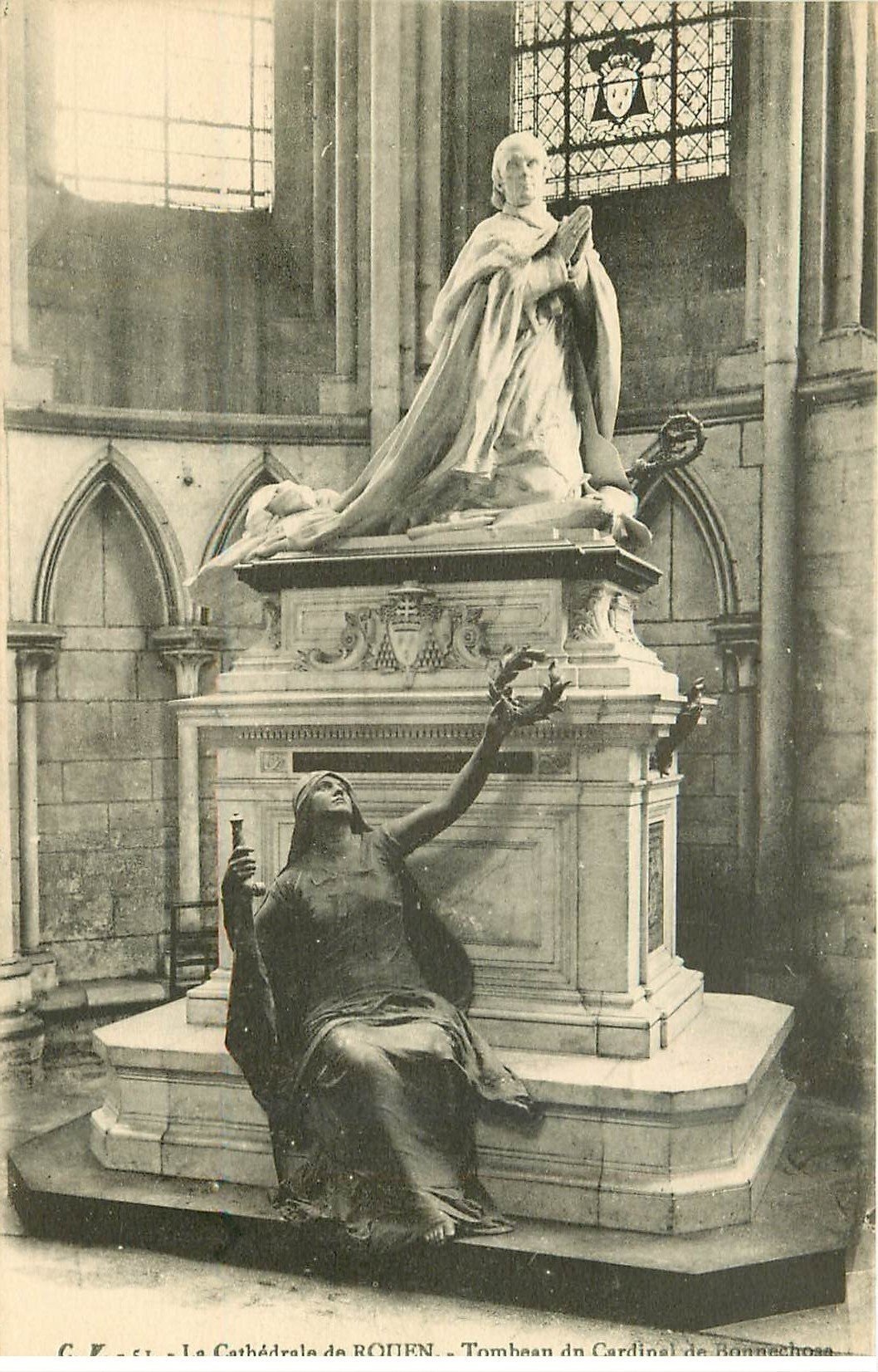 carte postale ancienne 76 ROUEN. Promotion : Cathédrale Tombeau Cardinal Bonnechose