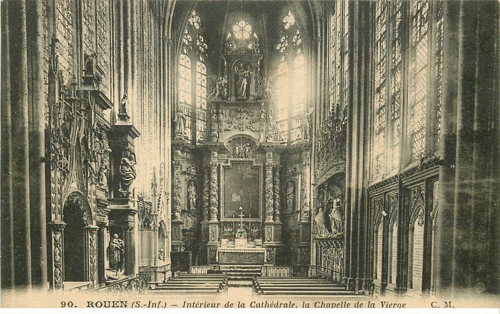 carte postale ancienne 76 ROUEN. Promotion : Cathédrale Chapelle Vierge