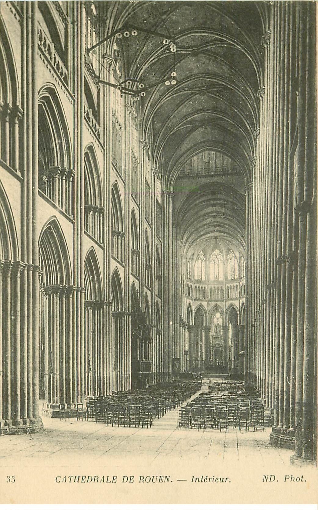 carte postale ancienne 76 ROUEN. Promotion : Cathédrale intérieur