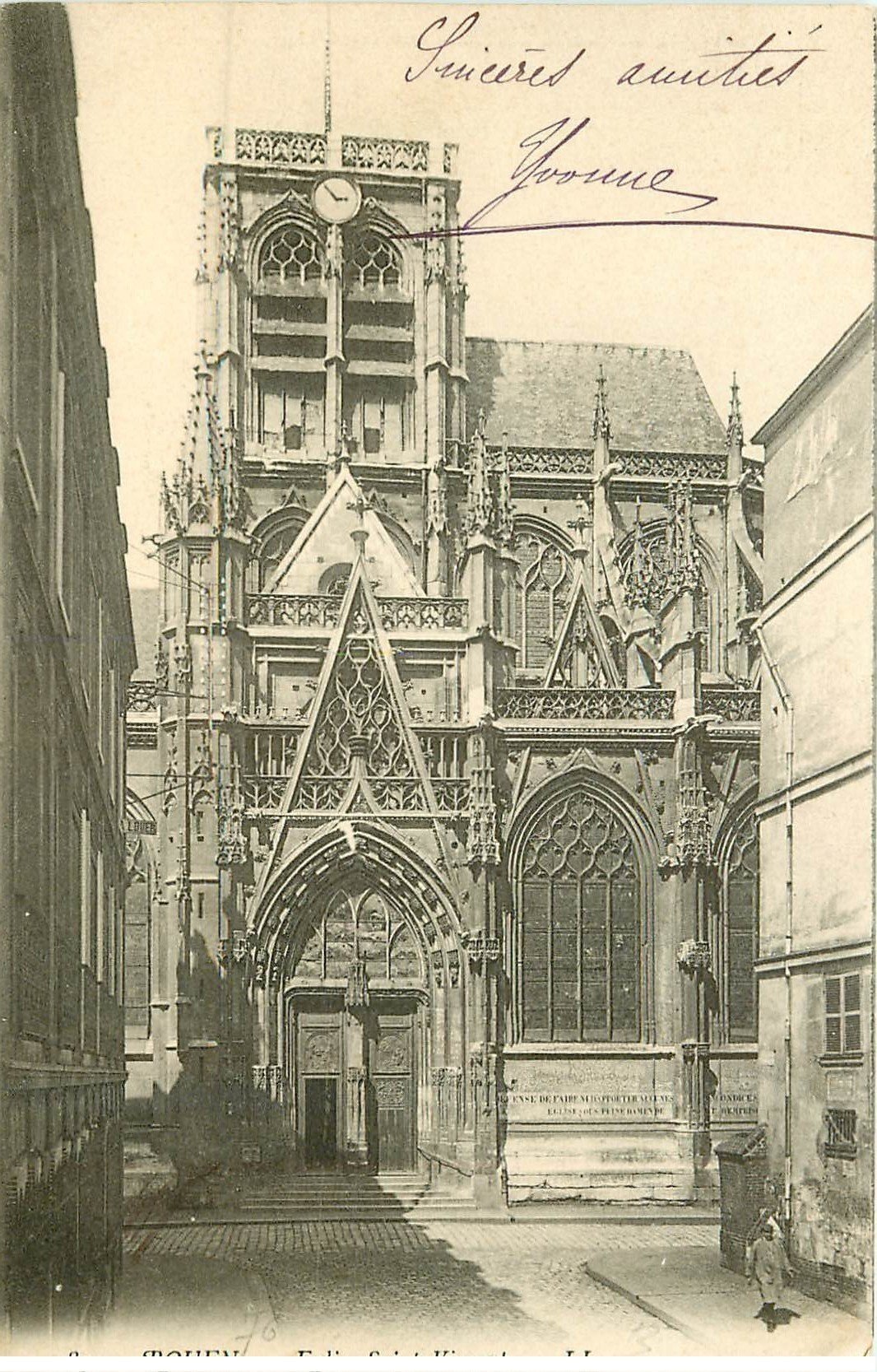 carte postale ancienne 76 ROUEN. Promotion : Eglise Saint-Vincent vers 1900