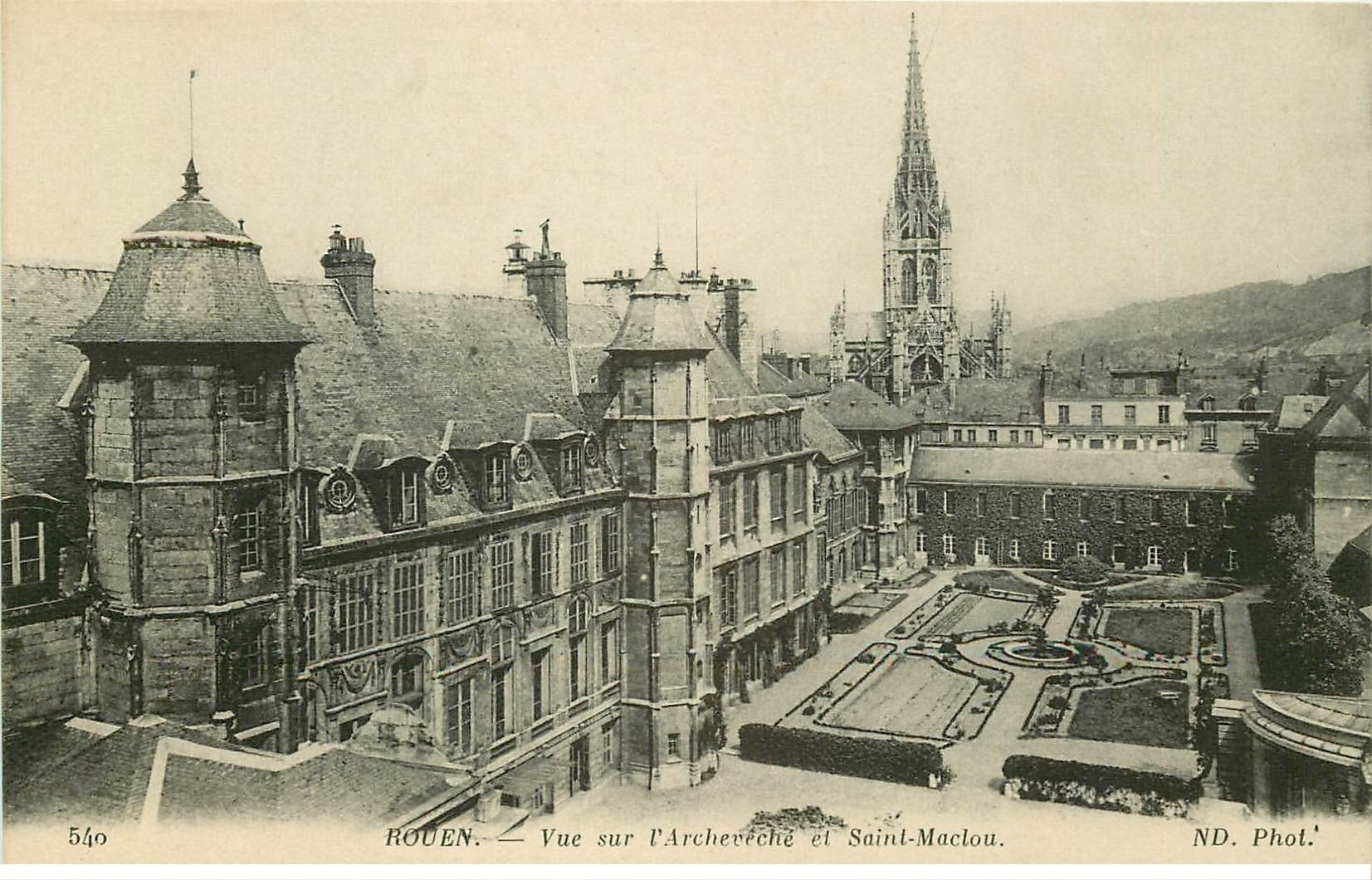 carte postale ancienne 76 ROUEN. Promotion : Archevêché et Saint-Maclou