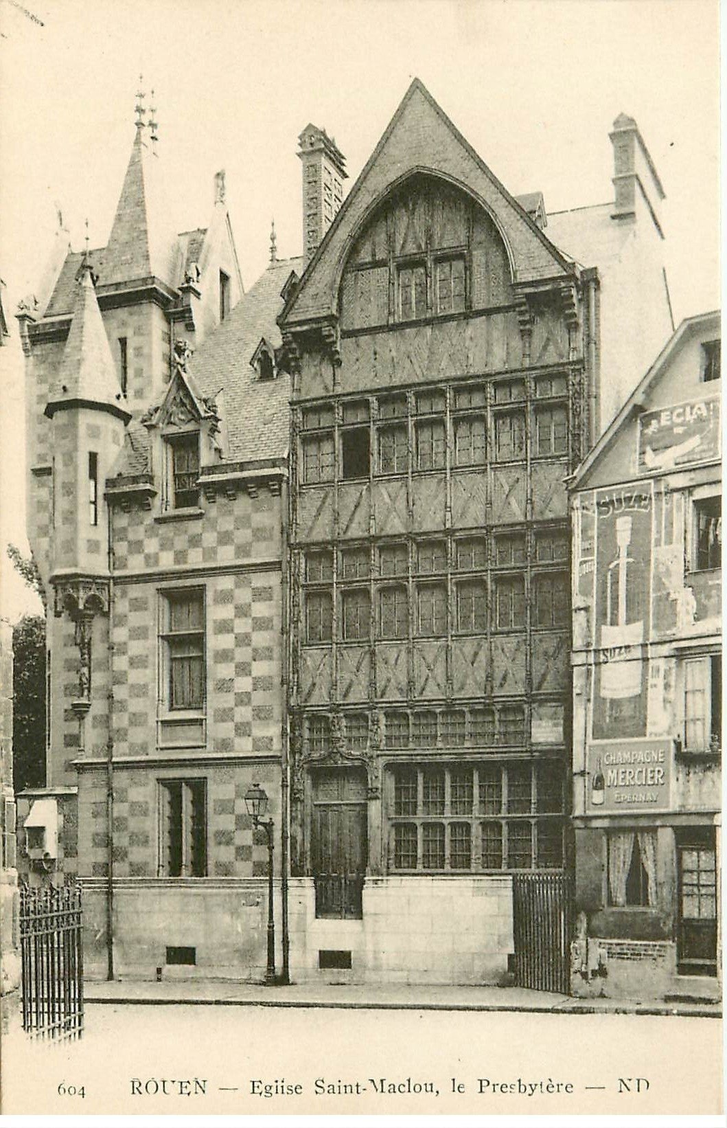 carte postale ancienne 76 ROUEN. Promotion : Eglise Saint-Maclou Presbytère. Affiche SUZE