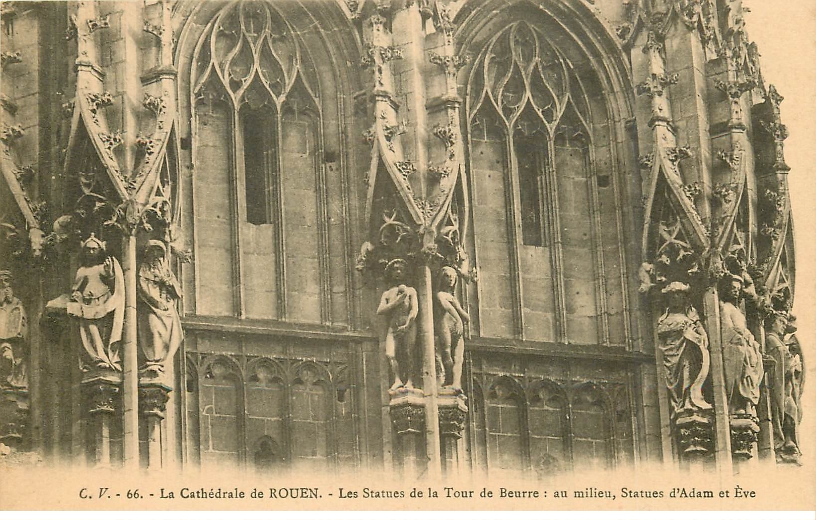 carte postale ancienne 76 ROUEN. Promotion : Cathédrale Statues