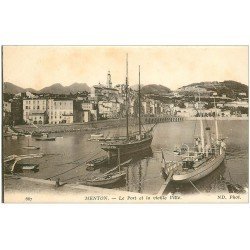 carte postale ancienne 06 MENTON. Port et vieille Ville 667