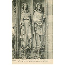 carte postale ancienne 76 ROUEN. Promotion : Cathédrale Statues 277