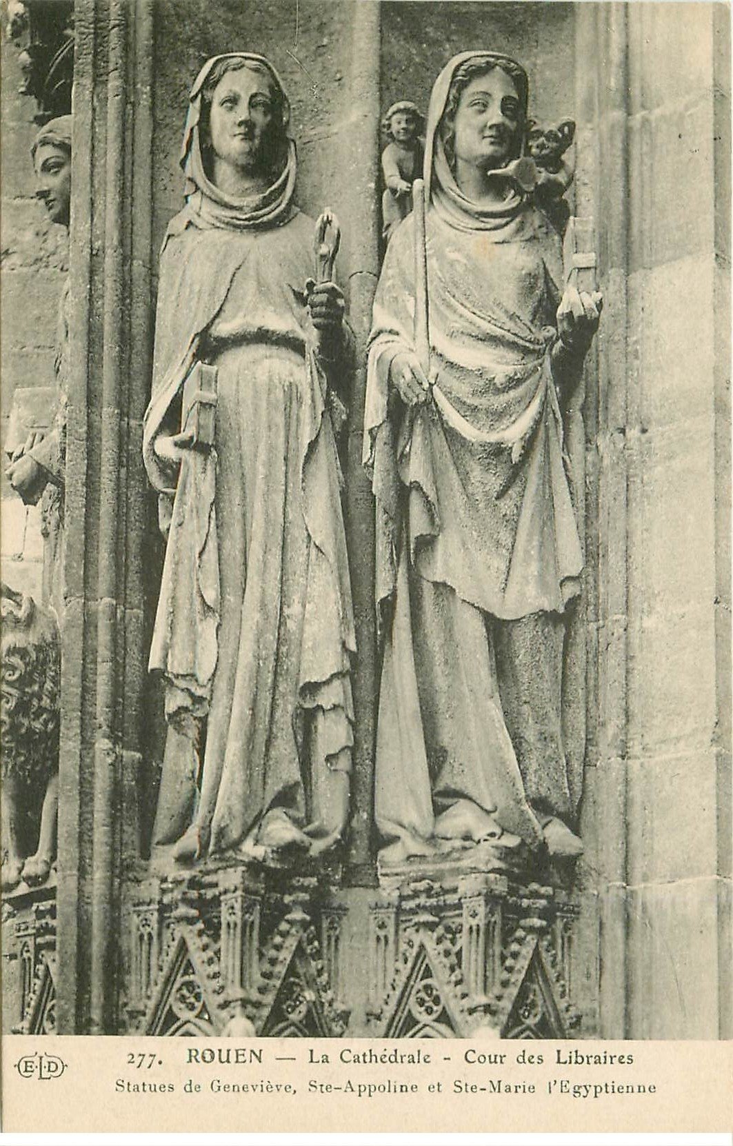 carte postale ancienne 76 ROUEN. Promotion : Cathédrale Statues 277