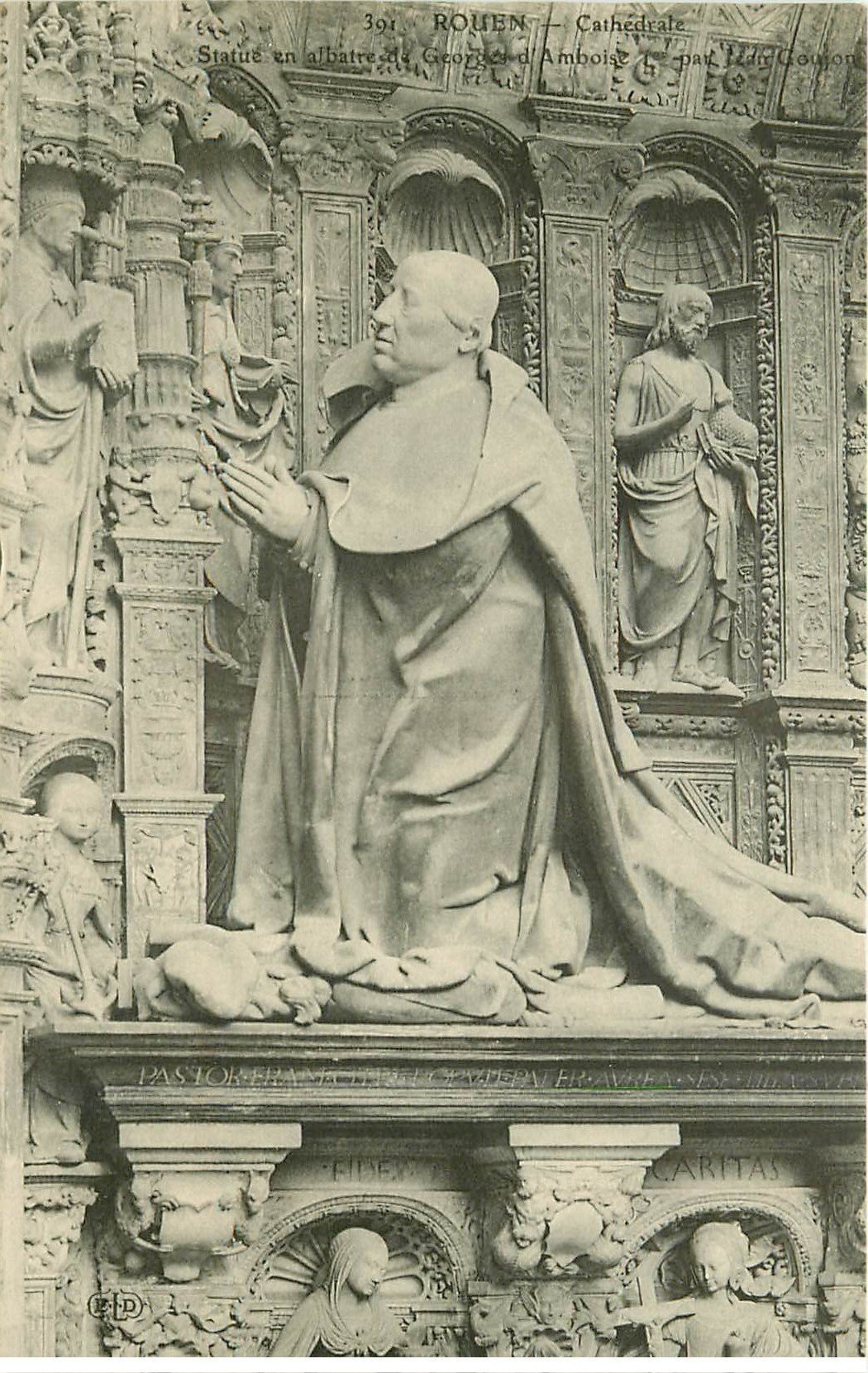 carte postale ancienne 76 ROUEN. Promotion : Cathédrale Statues Amboise