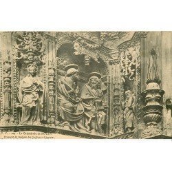 carte postale ancienne 76 ROUEN. Promotion : Cathédrale Statue arthélémy et Mathieu