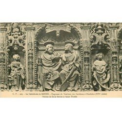 carte postale ancienne 76 ROUEN. Promotion : Cathédrale Statue Simon et Thadée