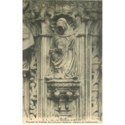 carte postale ancienne 76 ROUEN. Promotion : Cathédrale Statue Soubassement 112