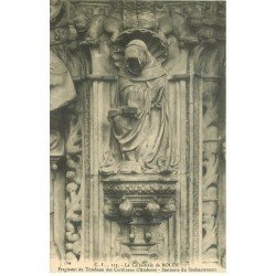 carte postale ancienne 76 ROUEN. Promotion : Cathédrale Statue Soubassement 112