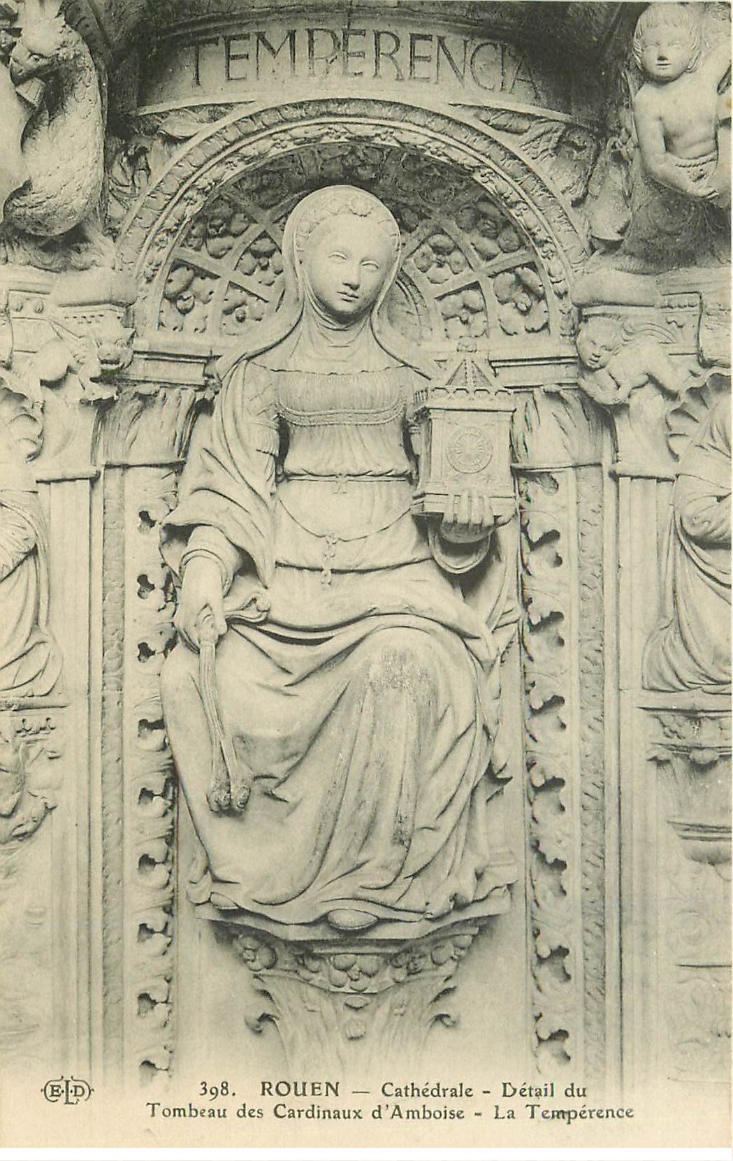 carte postale ancienne 76 ROUEN. Promotion : Cathédrale Tombeau La Tempérence