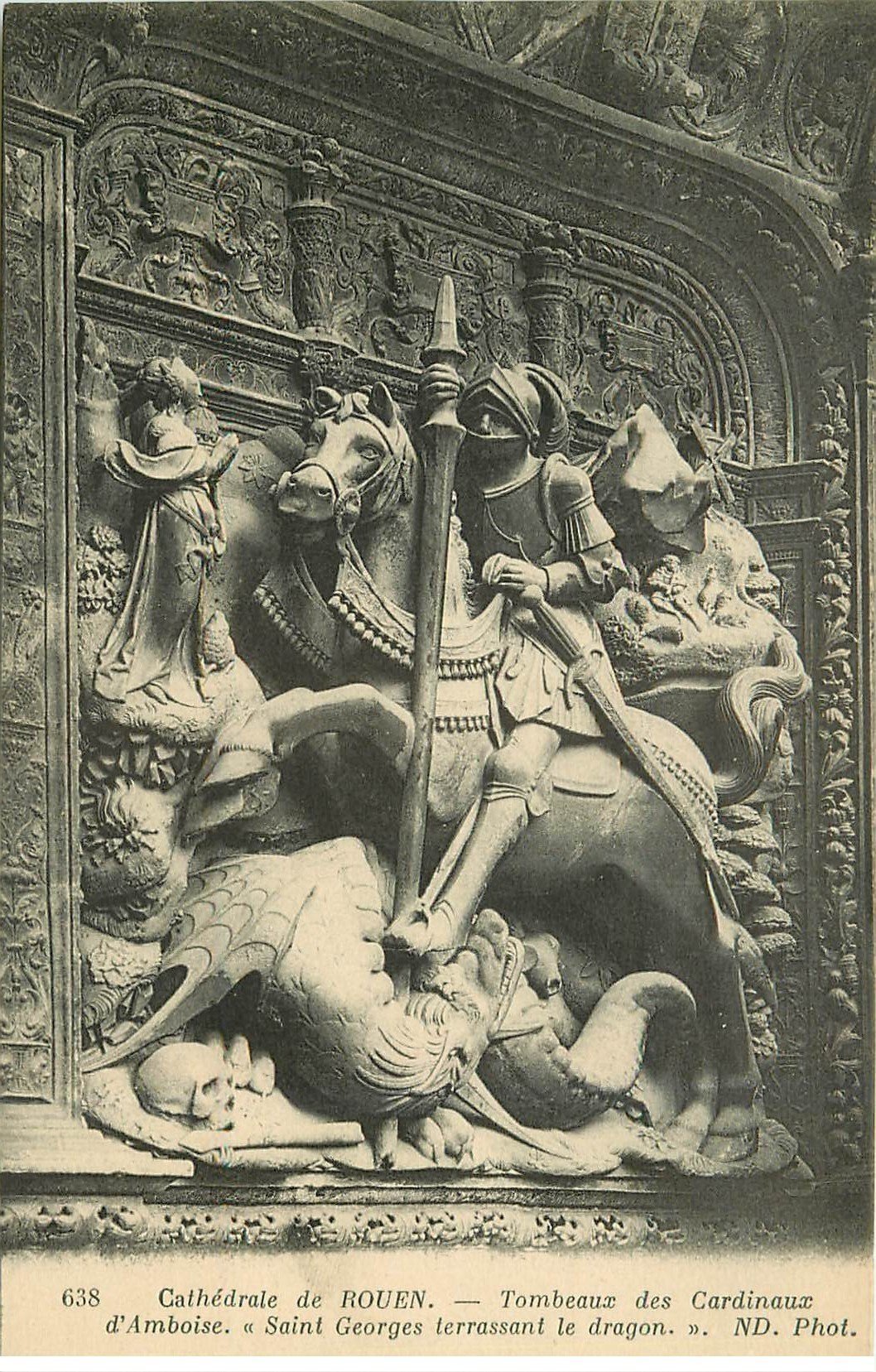 carte postale ancienne 76 ROUEN. Promotion : Cathédrale Tombeau Cardinaux Amboise St Georges