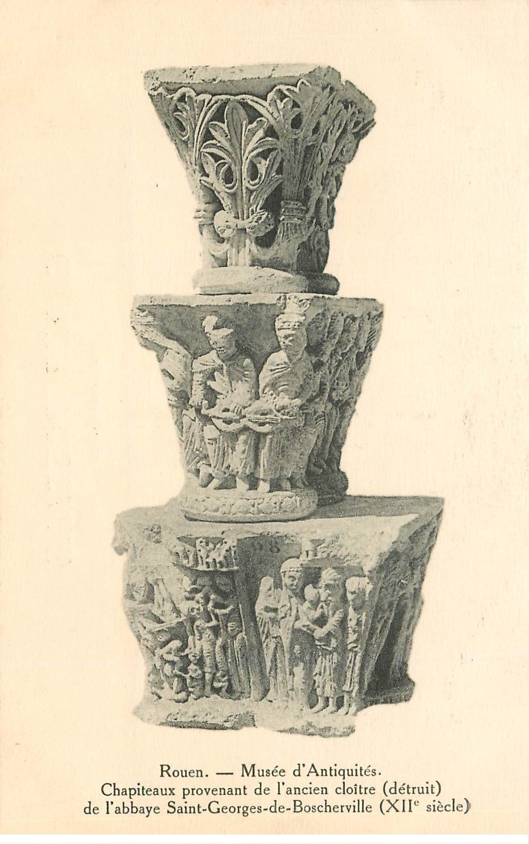 carte postale ancienne 76 ROUEN. Promotion : Musée Antiquités Chapiteaux