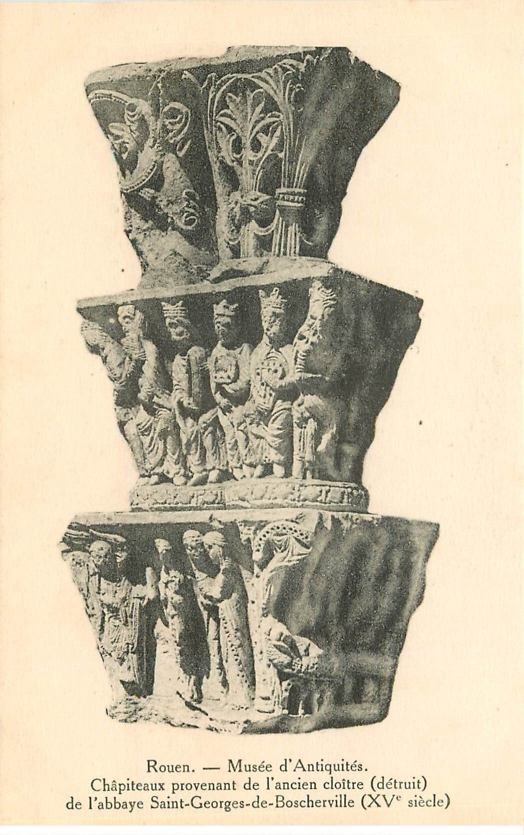 carte postale ancienne 76 ROUEN. Promotion : Musée Antiquités Chapiteaux Cloître