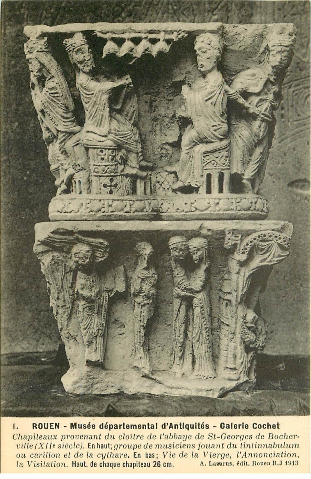 carte postale ancienne 76 ROUEN. Promotion : Musée Antiquités Chapiteaux Galerie Cochet