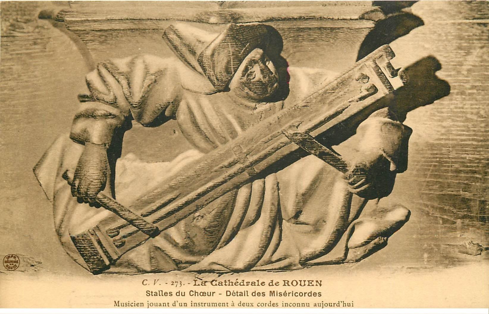 carte postale ancienne 76 ROUEN. Promotion : Stalles du Choeur Miséricordes Musicien
