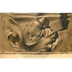 carte postale ancienne 76 ROUEN. Promotion : Stalles du Choeur Miséricordes phylactère