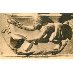 carte postale ancienne 76 ROUEN. Promotion : Stalles du Choeur Miséricordes fendant du bois