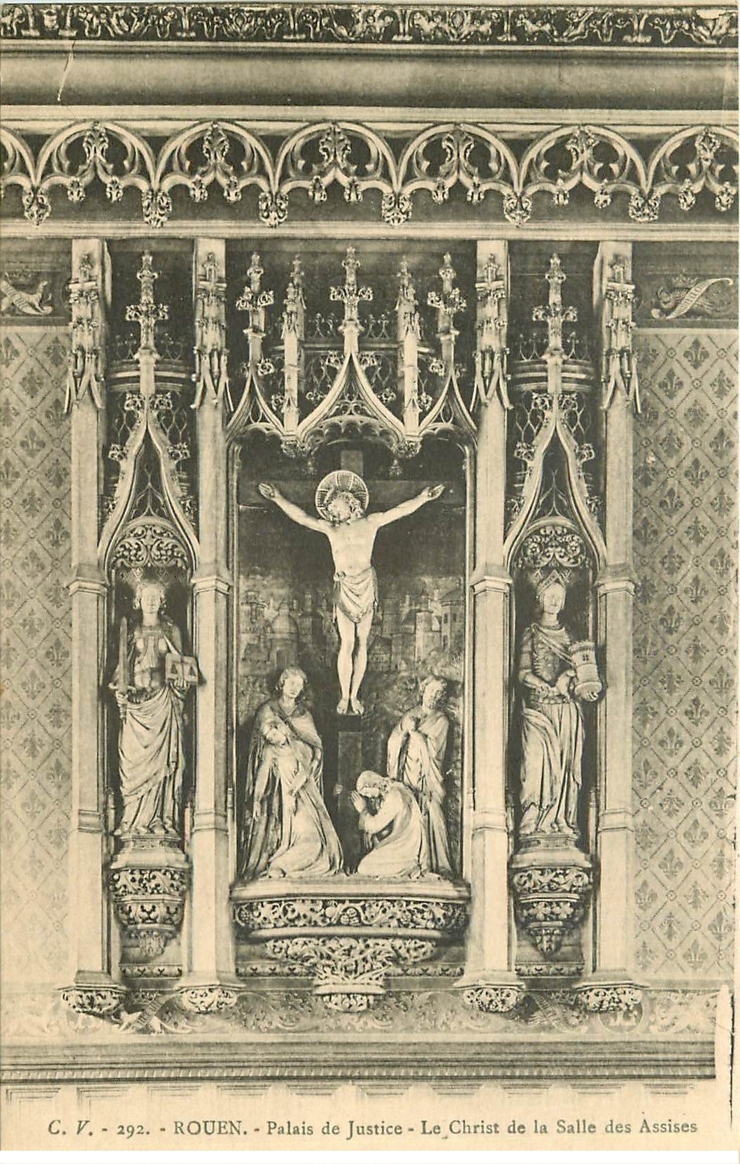 carte postale ancienne 76 ROUEN. Promotion : Christ Salle Assises