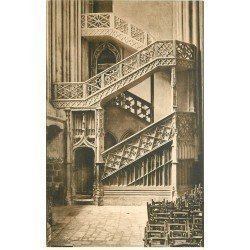 carte postale ancienne 76 ROUEN. Promotion : Escalier Bibliothèque