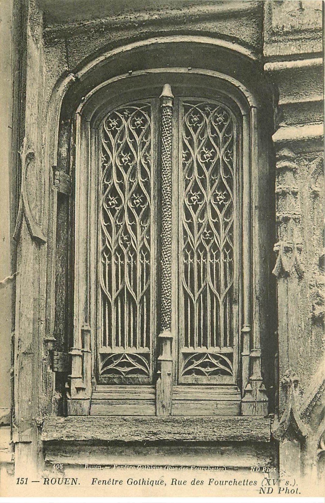 carte postale ancienne 76 ROUEN. Promotion : Fenêtre Rue des Fourchettes