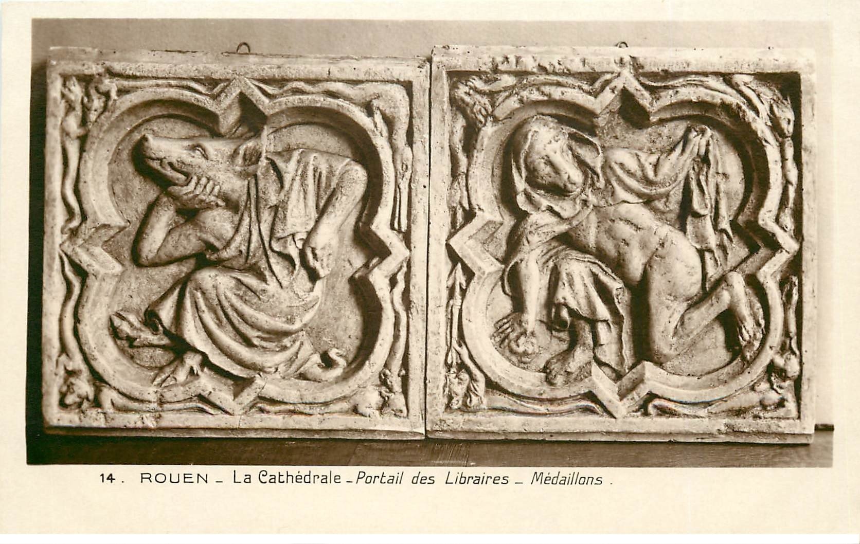 carte postale ancienne 76 ROUEN. Promotion : Portail Libraires médaillons