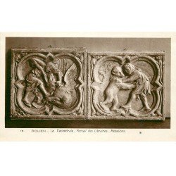 carte postale ancienne 76 ROUEN. Promotion : Portail Libraires médaillons 15