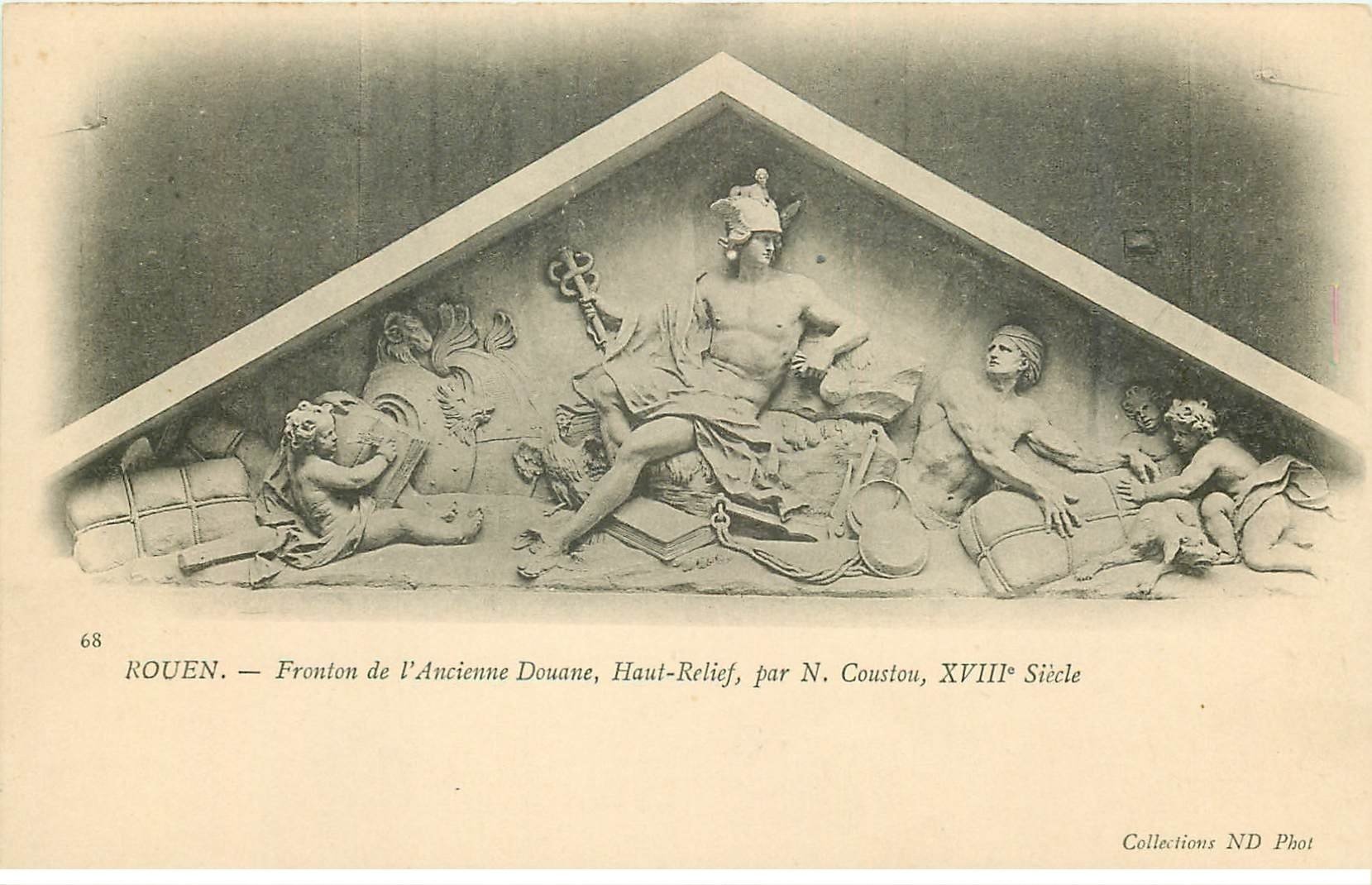 carte postale ancienne 76 ROUEN. Promotion : Fronton ancienne Douane