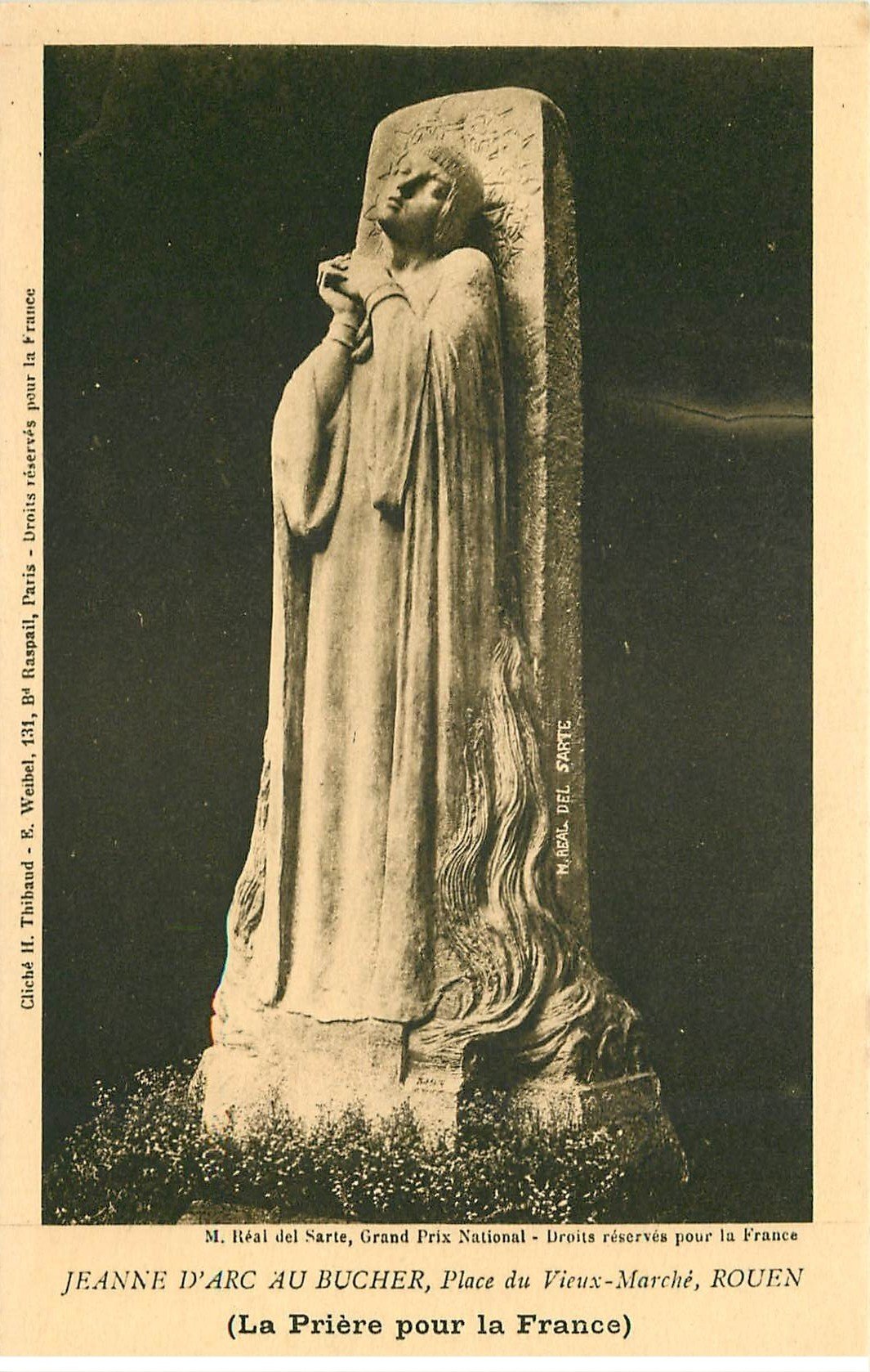 carte postale ancienne 76 ROUEN. Promotion : Jeanne d'Arc sur son bucher Place du Vieux Marché