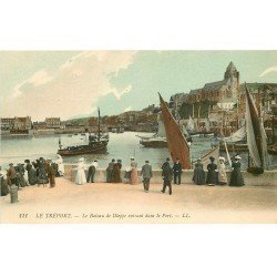 carte postale ancienne 76 LE TREPORT. Bateau Dieppe au Port 1908