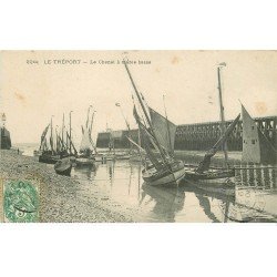 carte postale ancienne 76 LE TREPORT. Le Chenal à marée basse 1907
