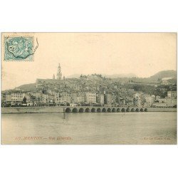 carte postale ancienne 06 MENTON. Vue générale vers 1906